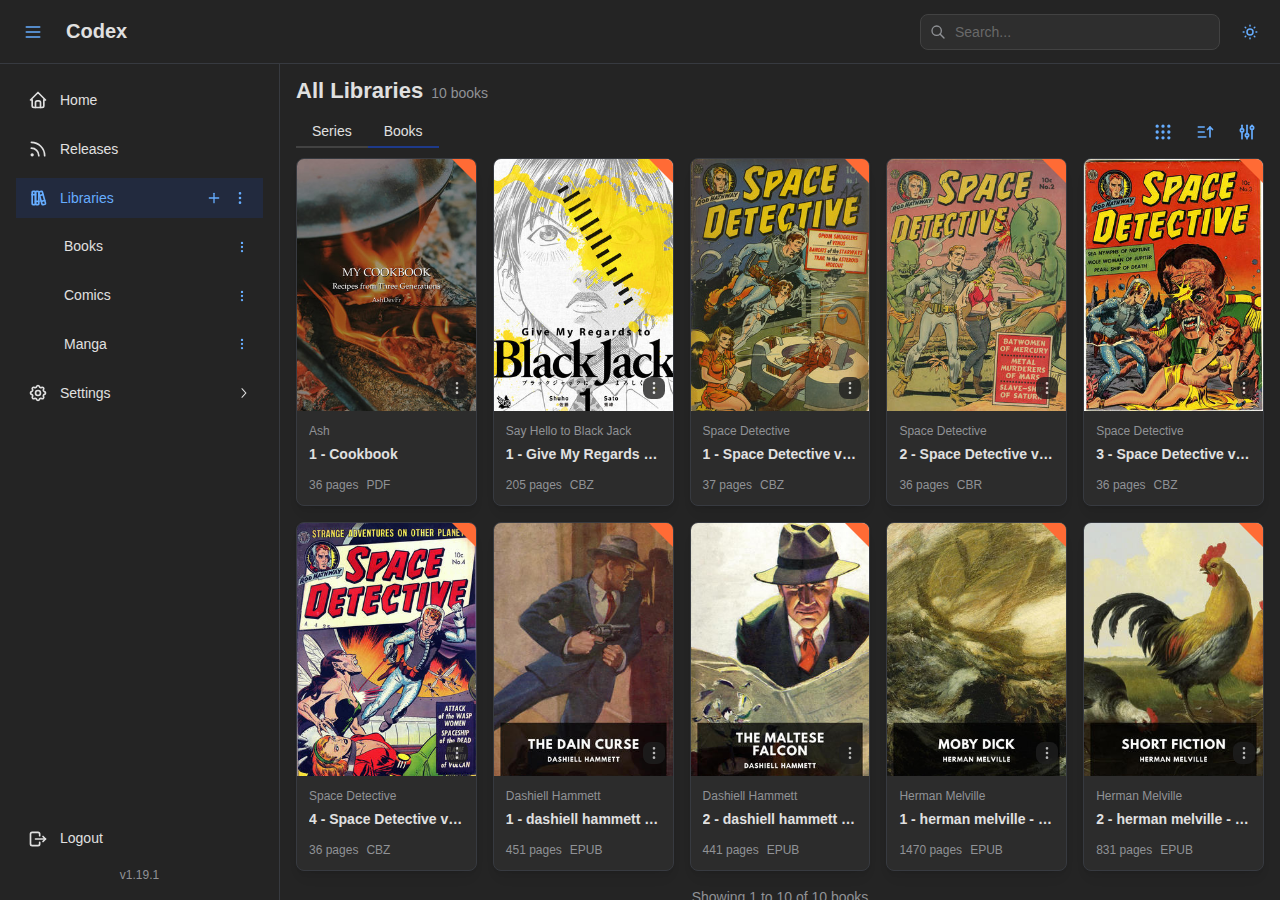 All Libraries - Books View