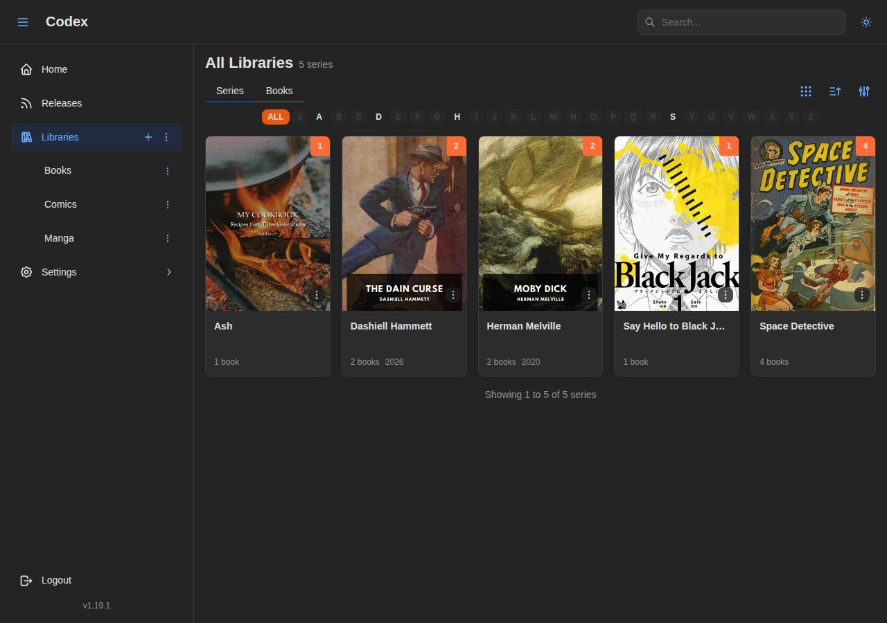 All Libraries - Series View