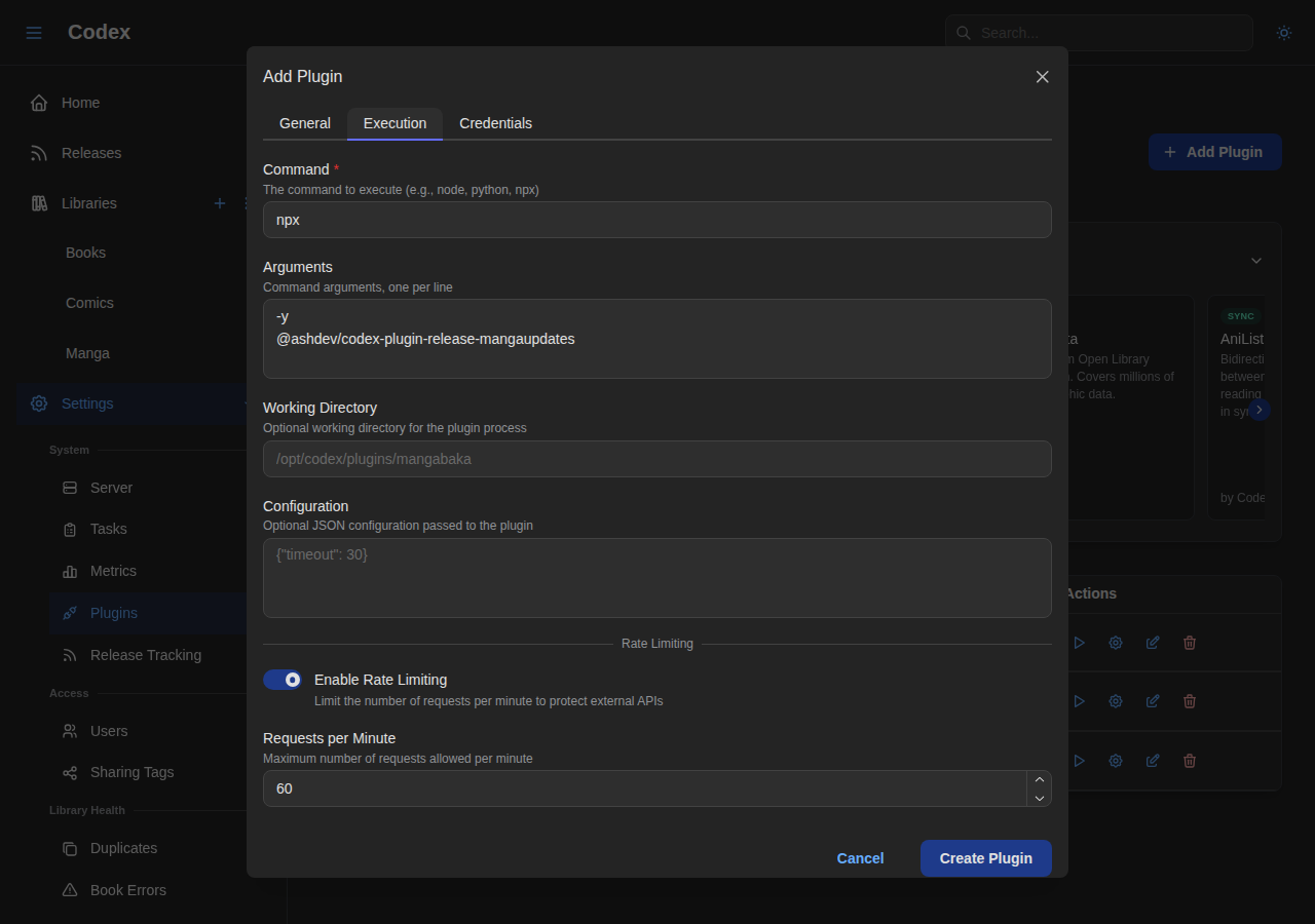 Add MangaUpdates Plugin - Execution