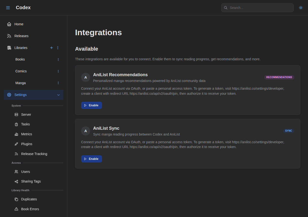 User Integrations