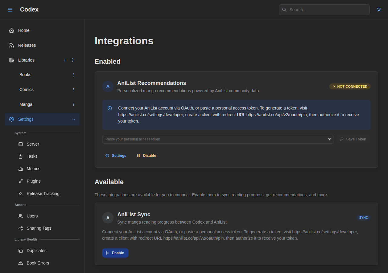 User Integrations - Enabled Sync